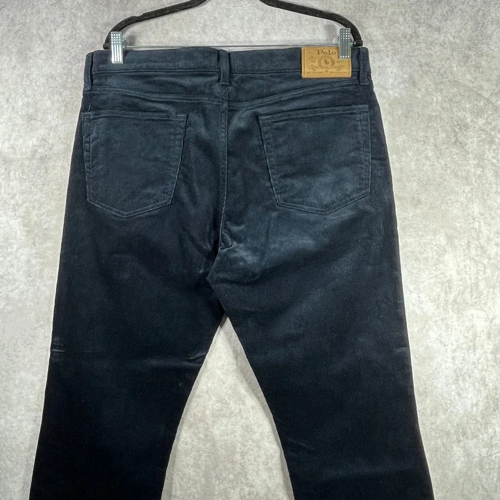 Polo‎ Ralph Lauren Varick Slim Straight Corduroy Pants Mens 35X32 Blue Preppy